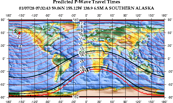 Predicted P-wave Travel Times
