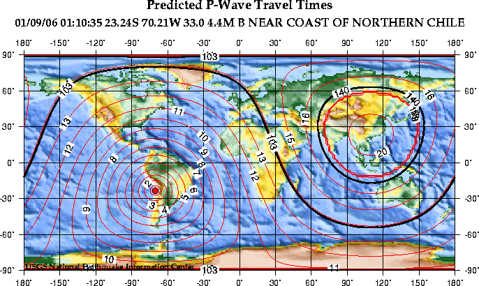 Predicted P-wave Travel Times